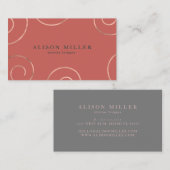 Roos Gold Swirls Moderne Professional Visitekaartje (Voorkant / Achterkant)
