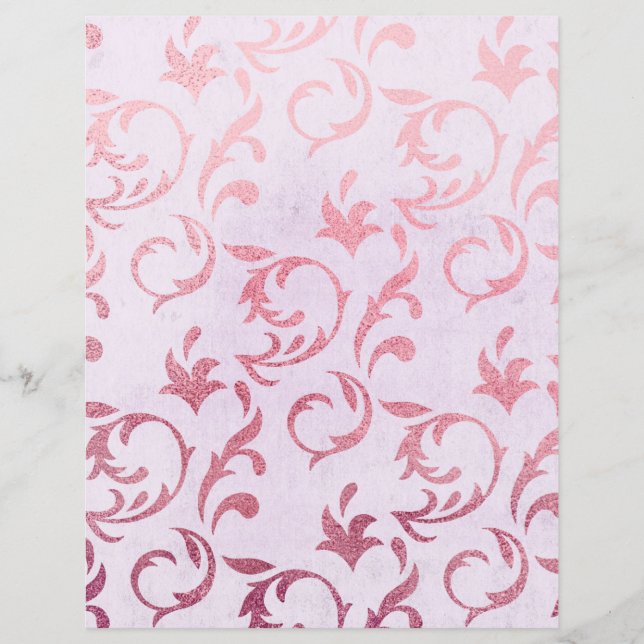 Roos Gold Swirls Scrapbook Paper (Voorkant)