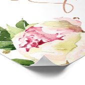 Roos Gold Text Peonies Vrijgezellenfeest Welkom Poster (Hoek)