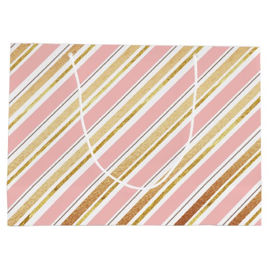 Roos Gold Texture Gift Bag Groot Cadeauzakje (Achterkant)