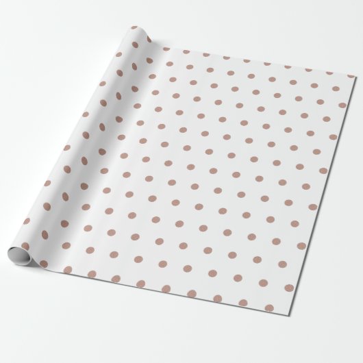 Roos Gold Textured Polka Dot Pattern Cadeaupapier (Uitgerold)