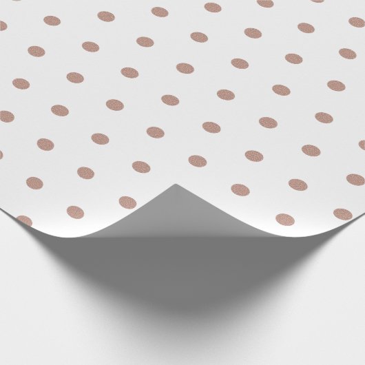 Roos Gold Textured Polka Dot Pattern Cadeaupapier (Hoek)