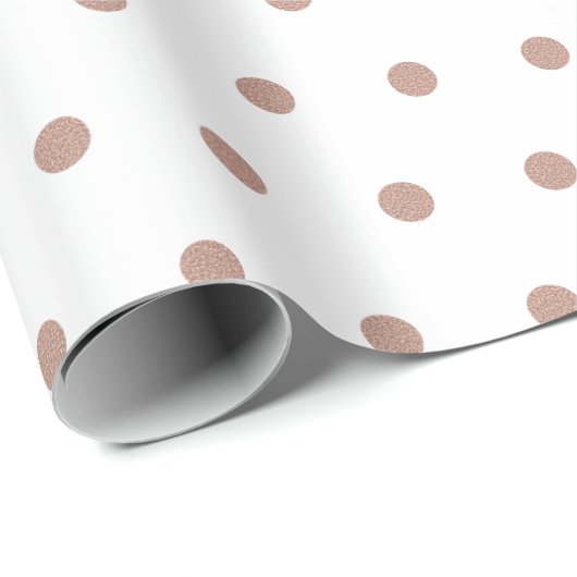 Roos Gold Textured Polka Dot Pattern Cadeaupapier (Rol Hoek)