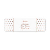 Roos Gold Textured Polka Dot Pattern Etiket (Voorkant)