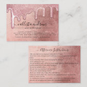 Roos Gold Thick Glitter Drips Lashes Nazorg Visitekaartje (Voorkant / Achterkant)