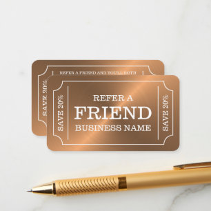 Roos Gold Ticket Style Referral Kaart