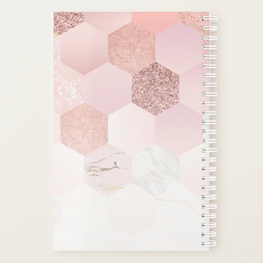 Roos Gold Tiled Texture Nails Benoeming Book Planner (Achterkant)