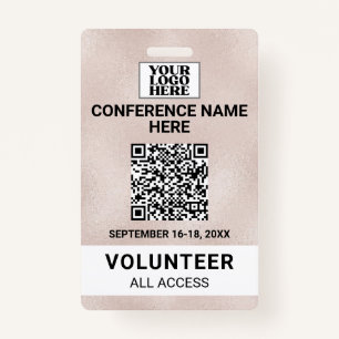 Roos Gold Trade Show Conference Event Badge