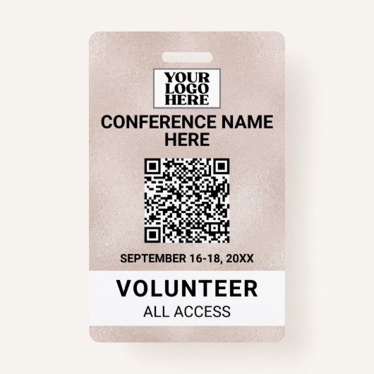 Roos Gold Trade Show Conference Event Badge (Voorkant)