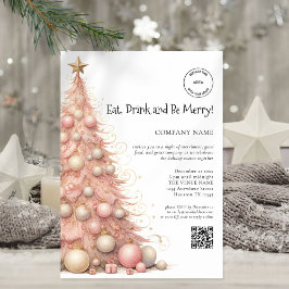 Roos Gold Tree Company Logo QR kerstfeest Kaart