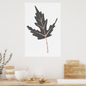 Roos Gold Tree Leaf Wall Afdrukken Poster (Keuken)