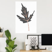 Roos Gold Tree Leaf Wall Afdrukken Poster (Thuiskantoor)