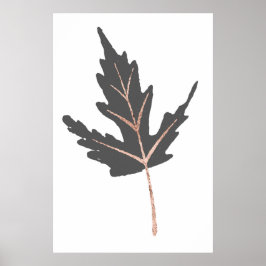 Roos Gold Tree Leaf Wall Afdrukken Poster