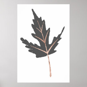 Roos Gold Tree Leaf Wall Afdrukken Poster