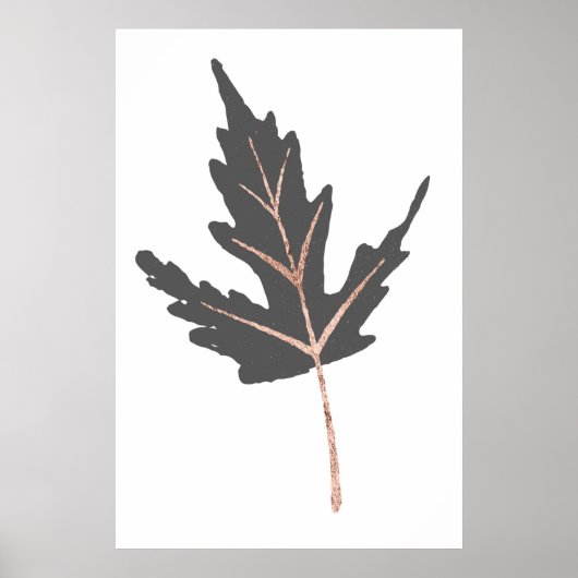 Roos Gold Tree Leaf Wall Afdrukken Poster (Voorkant)