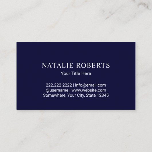 Roos Gold Tree Logo Counselor Life Coach Navy Blue Visitekaartje (Achterkant)