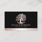 Roos Gold Tree Root Logo Wellness Salon & Spa Visitekaartje (Voorkant)