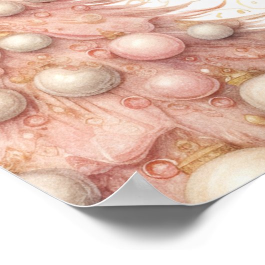 Roos Gold Tree Welkom Personeel Kerstfeest Logo Poster (Hoek)