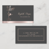 Roos Gold Tree Women Silhouette, Yoga Instructor Visitekaartje (Voorkant / Achterkant)