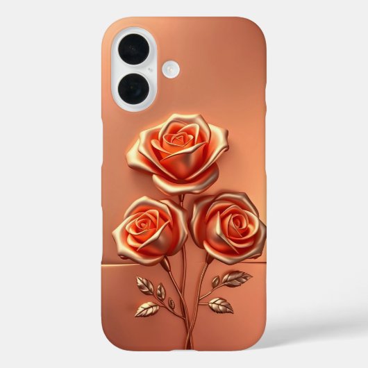 Roos Gold Trio Flowers Hoesje-Mate iPhone Case (Achterkant)