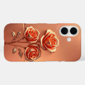 Roos Gold Trio Flowers Hoesje-Mate iPhone Case (Achterkant (horizontaal))