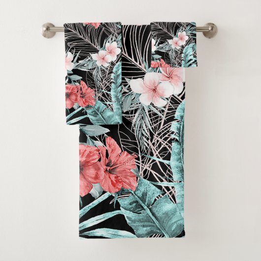 Roos Gold Tropical Botanical Island Paradise Chic Bad Handdoek (Insitu)