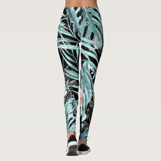 Roos Gold Tropical Botanical Paradise Island Leggings (Achterkant)
