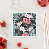 Roos Gold Tropical Elegant Botanical Luau Servet (Insitu)