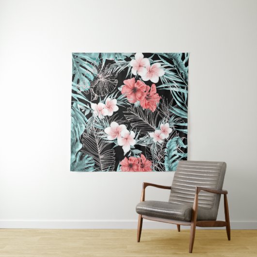 Roos Gold Tropical Elegant Botanical Luau Wandkleed (In situ)