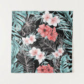 Roos Gold Tropical Elegant Botanical Luau Wandkleed (Voorkant)