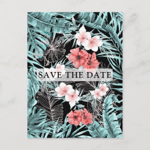 Roos Gold Tropical Elegant Botanical Save the Date Aankondigingskaart