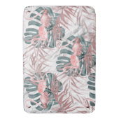 Roos Gold Tropical Flamingos Leaves & Marble Badmat (Voorkant Verticaal)