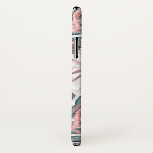 Roos Gold Tropical Flamingos Leaves & Marble Case-Mate iPhone Case (Achterkant / rechts)