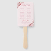 Roos Gold Tropical Hibiscus Flower Wedding Program Handwaaier (Achterkant)