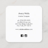 Roos Gold Tropical Leaf Interieur Design Vierkante Visitekaartje (Achterkant)