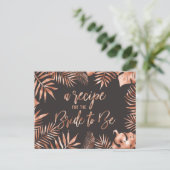 Roos Gold Tropical Leaf Vrijgezellenfeest Recept K Briefkaart (Staand voorkant)