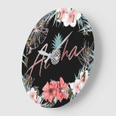 Roos Gold Tropische anananas Botanische Aloha Chic Grote Klok (Hoek)