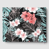 Roos Gold Tropische Elegante Botanische Bruiloft Gastenboek (Achterkant)