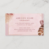 Roos Gold Tropische palmbladeren botanische glitte Visitekaartje (Achterkant)