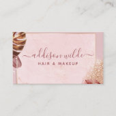 Roos Gold Tropische palmbladeren botanische glitte Visitekaartje (Voorkant)