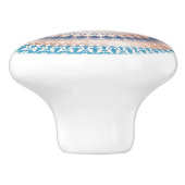 Roos Gold Turquoise Turtle Mandala Nautical Keramische Knop (Zijkant)