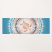 Roos Gold Turquoise Turtle Mandala Yogamat (Achterkant (horizontaal))