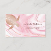 Roos Gold Turtle roze marmer Visitekaartje (Voorkant)