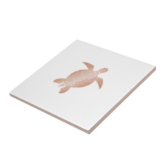 Roos Gold Turtle Tegeltje (Zijkant)