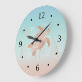 Roos Gold Turtle Tropical laat kustgetallen achter Grote Klok (Hoek)