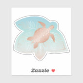 Roos Gold Turtle Tropical Leaves Sticker (Vel)