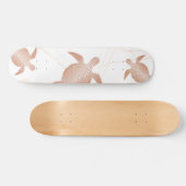 Roos Gold Turtle White marmer Persoonlijk Skateboard (Horizontaal)