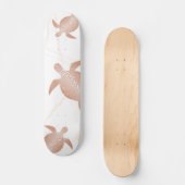 Roos Gold Turtle White marmer Persoonlijk Skateboard (Voorkant)