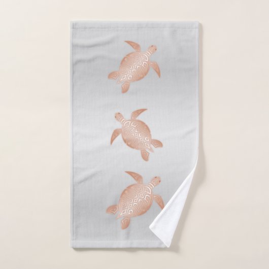 Roos Gold Turtles Grey Elegant Coastal Bad Handdoek (Handdoek)