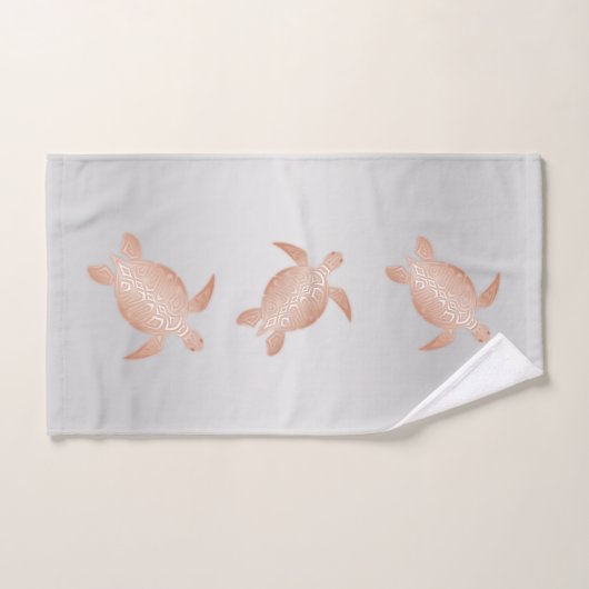 Roos Gold Turtles Grey Elegant Coastal Bad Handdoek (Handdoek)